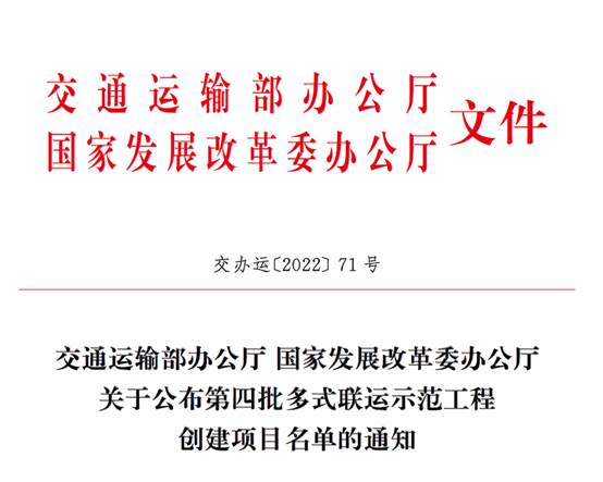 新疆嘉友恒信跨境多式联运示范工程荣膺“第四批多式联运示范工程创建项目”